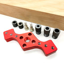 Gabarito de perfuração para madeira + 3 brocas de furo 6/8/10mm